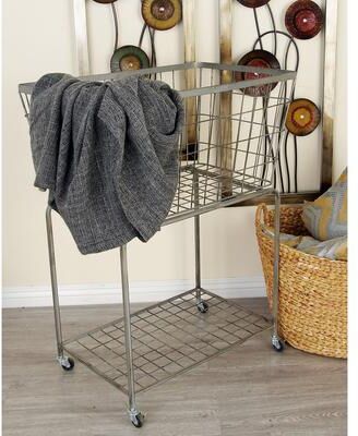 ARCILLA ELEMENTAL Benzara Metal Roll Storage Basket