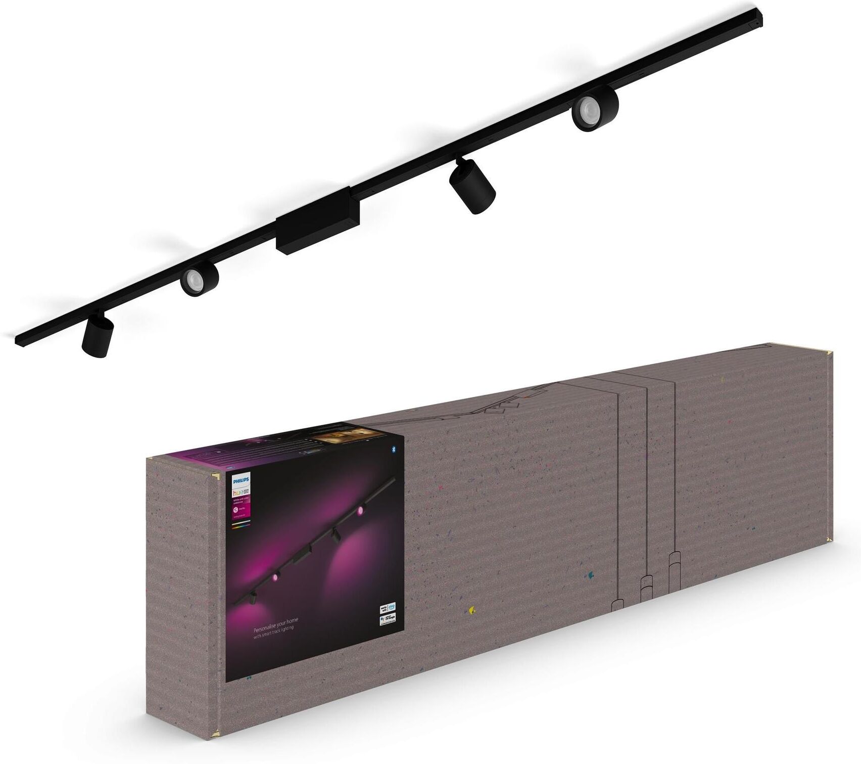 Philips HUE LED Wandleuchte "LED Schienenspot Perifo", schwarz, 4, Leuchten, LED Wandleuchte schwarz 4