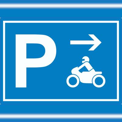 HB-Druck Motorrad Bike Parkplatz Aufkleber mit Richtungspfeil rechts waagerecht A7 (74x105mm)