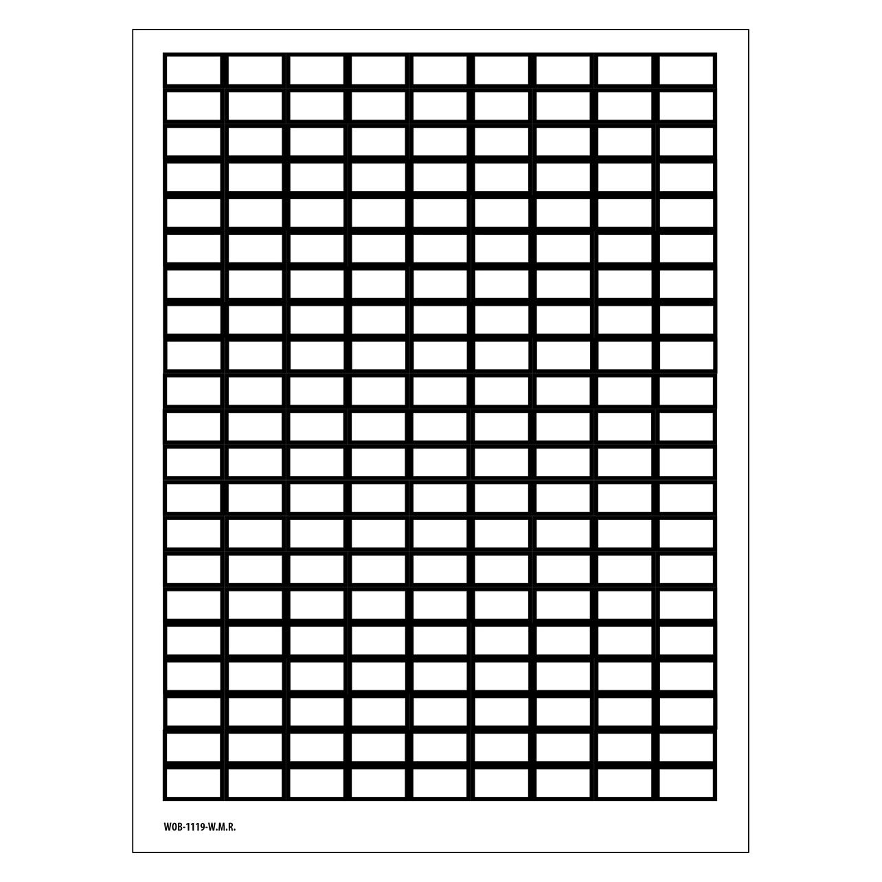 Brady B-500, WOB-1119-W.M.R., BESCHRIFTBARE Etiketten, Vinylgewebe, Weiss mit schwarzem Rand, 11 x (WOB-1119-W.M.R.)