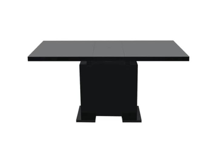 KTHLBRH Esstisch ausziehbar schwarz glänzend MDF Stahl 120 150 cm Glänzende reflektierende Oberfläche, stabiler MDF-Rahmen aus Stahl, Reinigung mit feuchtem Tuch, schnelle Montage