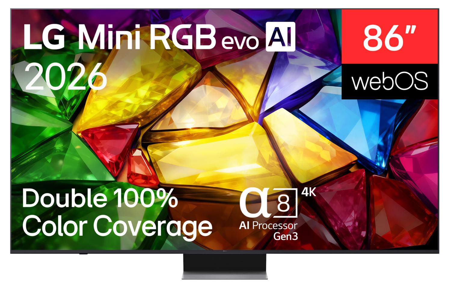 LG Mini RGB 86MRGB88B9B, 2,18 m (86"), 3840 x 2160 Pixel, RGB-Mini LED, Smart-TV, WLAN, Schwarz