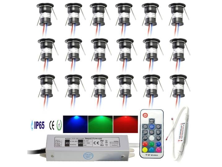 1W Mini projecteur RGB IP65 KTV Spot LED lumières 12V plafond Focos Downlight escalier armoire Spots lampe avec transformateur 220V ~ 265V
