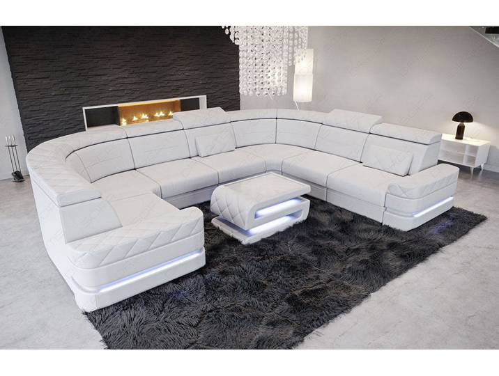 Mini Sofa Positano U-Form in Leder