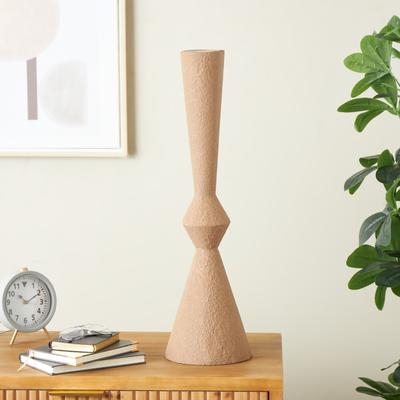 ARCILLA ELEMENTAL Brown Metal Art Deco Fluted Decorative Vase