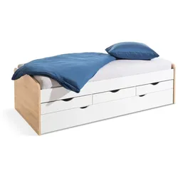 BEGABINO Funktionsbett Nessi 90 x 200 cm Holzoptik Braun Eiche Sonoma
