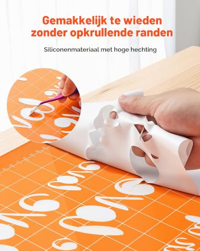 VEVOR Glanzend Witte HTV Strijkvinylrol, Transferfolie voor Snijmachines, Breedte: 30,48 cm, Lengte: 2133,6 cm