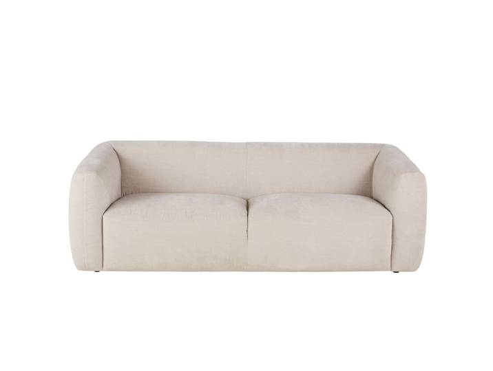3-Sitzer-Sofa aus recyceltem Samteffekt, beige