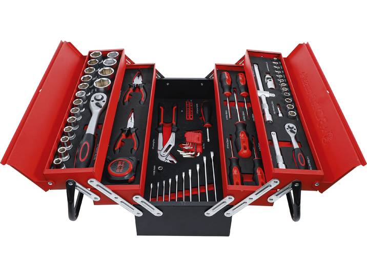 BGS Do it yourself valise à outils en métal y compris assortiment d'outils 86 pcs.