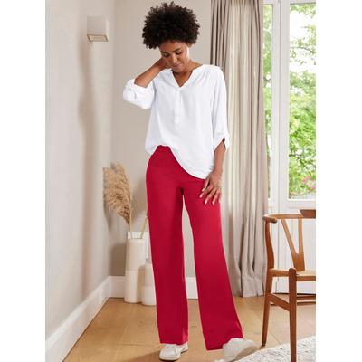 Langarmshirt INSPIRATIONEN "Shirttunika", Damen, Gr. 44, weiß, 95% Baumwolle, 5% Elasthan, unifarben, V-Ausschnitt, Shirts Langarmshirt