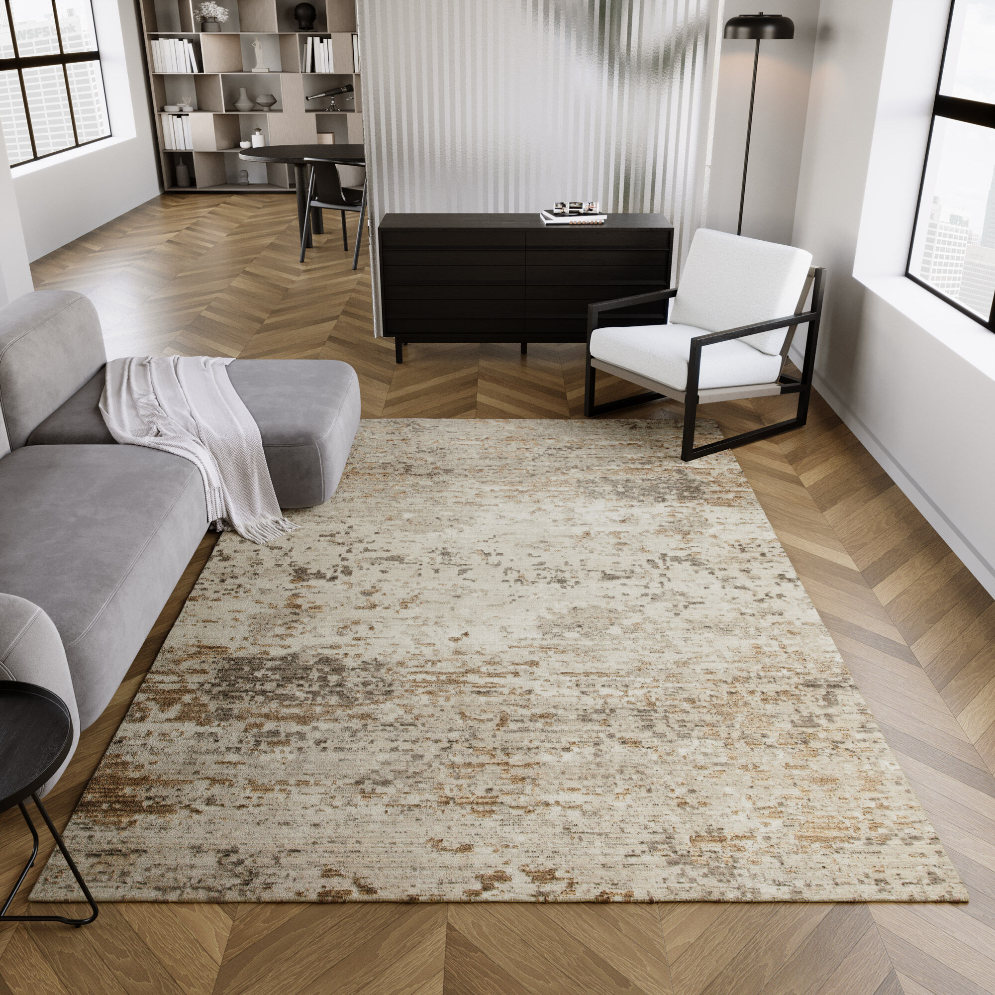 Teppich ESPRIT "Upper East Side", beige, B:50cm H:6mm L:80cm, Schurwolle, Teppiche, Teppich, Wollteppich, kurzflor, Vintage, gewebt, edel, Wohnzimmer, natürlich beige B : 50cm 1 Stk., 6mm, L: 80cm