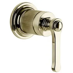 Gessi Venti20 Fertigmontageset Waschtisch-Einhebelmischer, 1-Weg, für separaten Auslauf, Wandmontage, 65109710, Farbe: Messing PVD