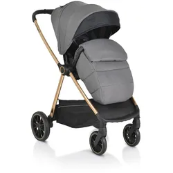Cangaroo Kinderwagen 2 in 1 Hydra Babywanne Sportsitz Fußabdeckung Moskitonetz grau