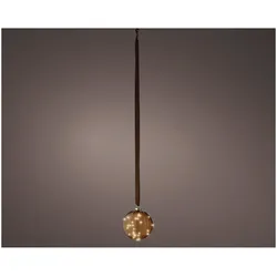 Lumineo, LED Weihnachtsdeko, LED Kugel braun/ warmes weiss 10cm