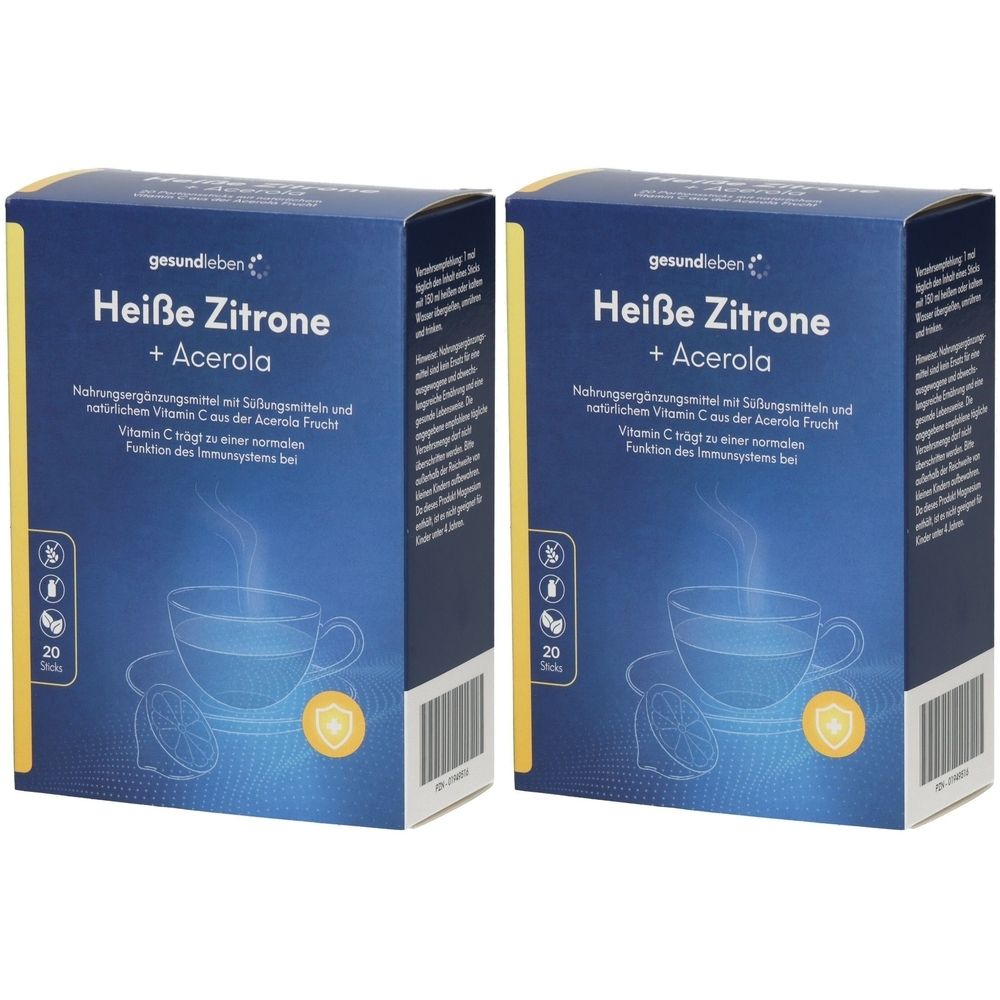 Gesund Leben heiße Zitrone+Acerola Pulver 2x 2x20 St