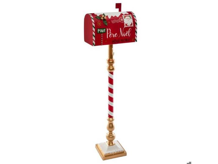 Boite Lettres Rouge Métal Hauteur 100cm - Feeric Lights & Christmas