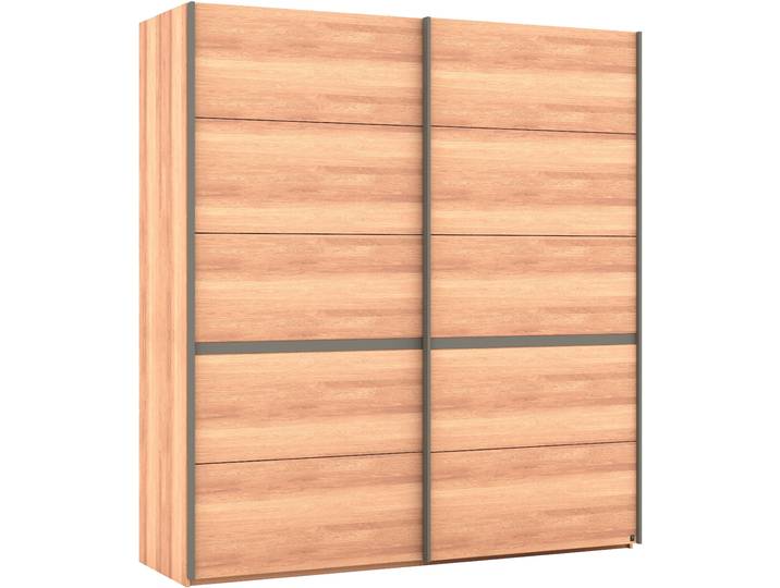 Schwebetürenschrank MUSTERRING Sorrent, Kleiderschrank, Schrank, Schiebetüren , braun, B:200cm H:217cm, Schränke, Schwebetürenschrank, Türen in Eiche massiv mit Kassetten-Optik, verschiedene Masse verfügbar