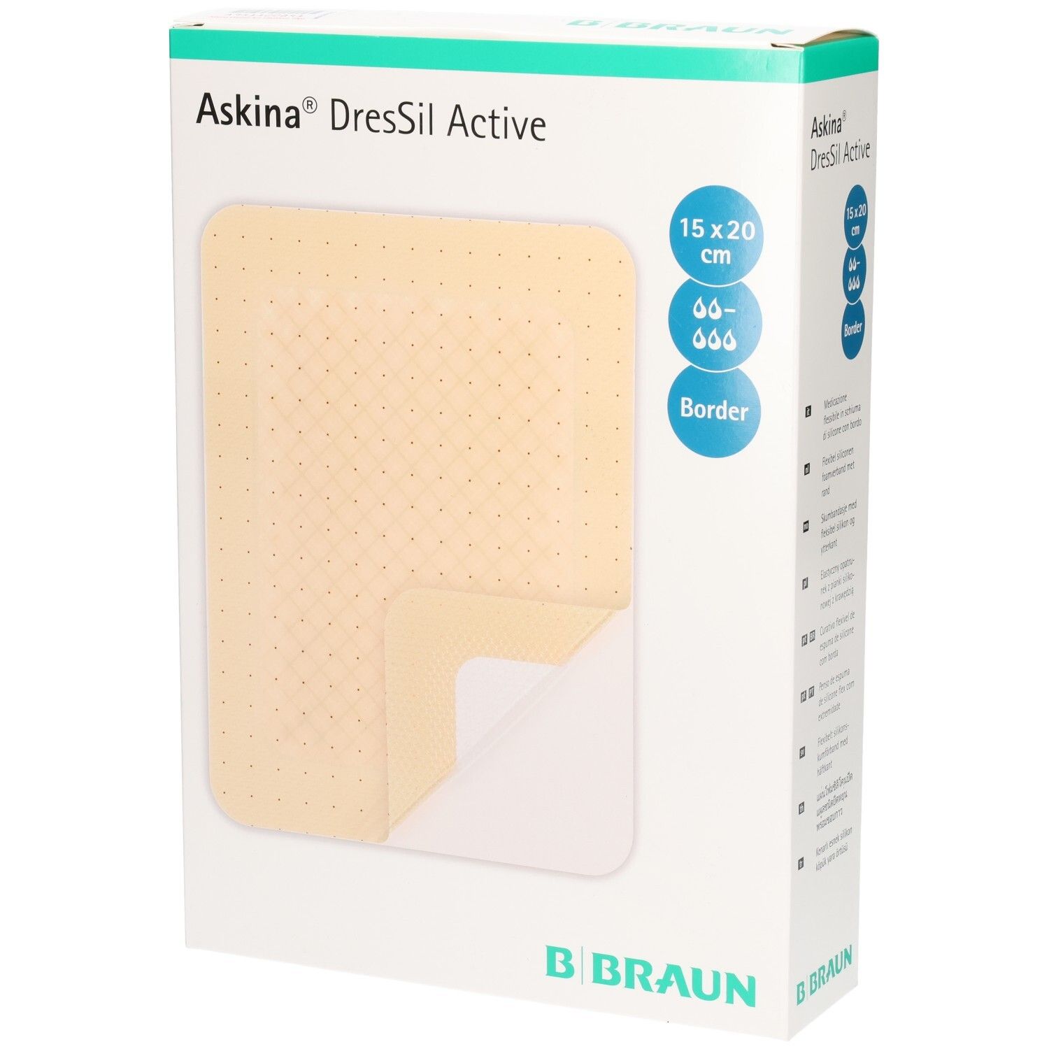 Askina DresSil Active Border 15x20cm Sil.Schaumv. 10 St Verband
