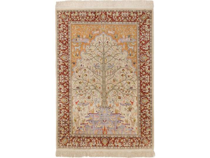 Hereke Seide Teppich 101x149 Handgeknüpft Orientteppich Seide