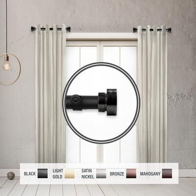 "InStyleDesign 1"" Side Curtain Rod 12-20 inch long (Set of 2)"
