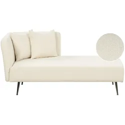 CHAISELONGUE Bouclé cremeweiß linksseitig Riom
