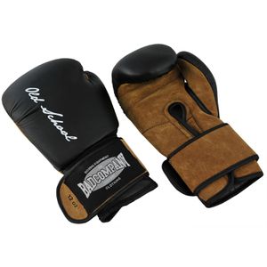 Bad-Company Boxhandschuhe Old School, für Erwachsene, Trainingshandschuhe aus Leder, mit Klettverschluss, 12oz