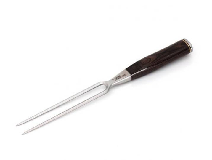 KAI Shun Premier Tim Mälzer japanische Fleischgabel 16,5 cm Zinken - korrosionsbeständiger, hochwertiger Edelstahl - Pakkaholz mittelbraun gemasert - Made in Japan