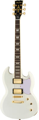 Harley Benton DC-Custom II White Blanc haute brillance