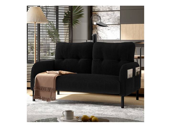 Odikalo 2-Sitzer Loungesofa Freizeitsofa Armlehnensofa Rückenlehne Metallfüß Mehrfarbig