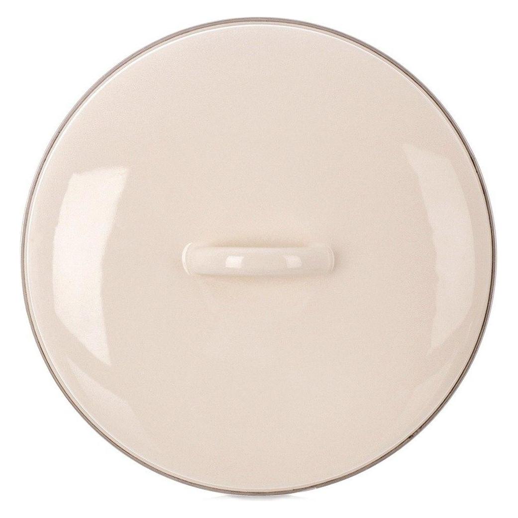 Lumarko Emaillierter Deckel für cremefarbenen Topf mit Stahlrand, 26 cm (26 cm, Metall) (76521625)
