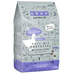 grau Ente + Kartoffel Hund Hundetrockenfutter 3 Kilogramm