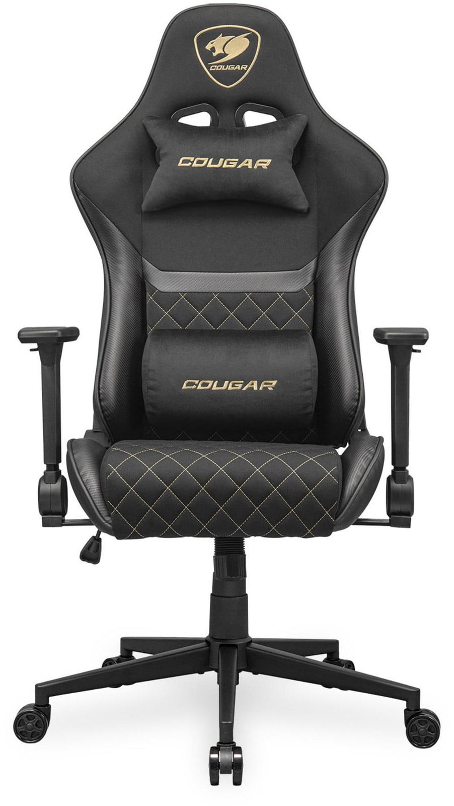 Cougar Armor One V2 Gold Gaming-stoel, zwart/goud, stof en kunstleer