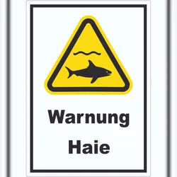 HB-Druck Aufkleber Warnung Haie A4 (210x297mm)