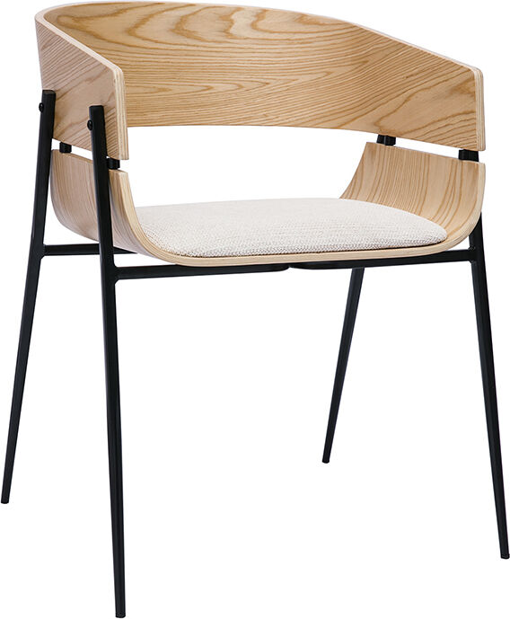 Miliboo Design-Stuhl schwarz mit dunklem Holz WESS