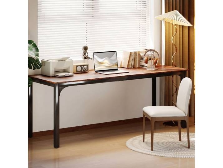 VUENOR Bureau informatique 200 x 60 x 75 cm brun rustique - style industriel