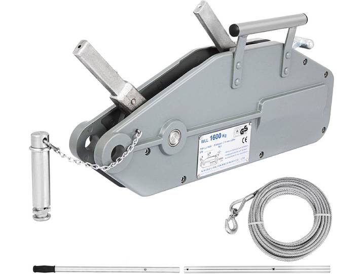 VEVOR Handliertakel Staaldraadtakel 1600kg 1\,6t Hefinrichting met 20m Staalkabel