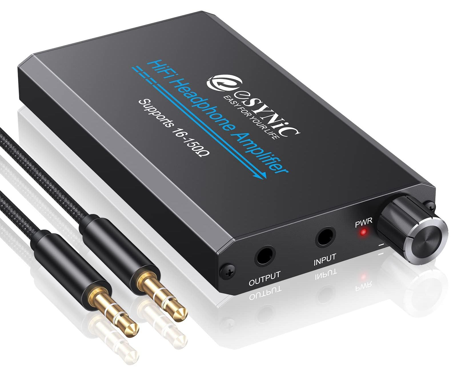 Selius Draagbare Hoofdtelefoon Versterker - Mini HiFi Audio Amp met 3.5mm aansluiting, Tweestraps Gain Switch en Volumeknop - 16-150Ω