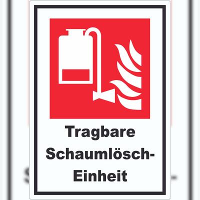 HB-Druck Tragbare Schaumlösch-Einheit Aufkleber A5 (148x210mm)