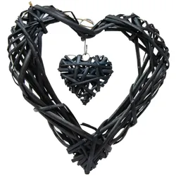 Goldbach Rattan Herzkranz miot Herz 25 x 25 x 5 cm Schwarz