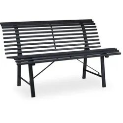Relaxdays Gartenbank Stahl anthrazit Anthrazit