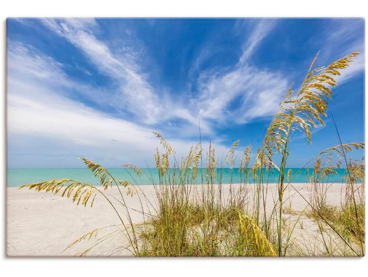 Leinwandbild ARTLAND Himmlische Stille am Strand , beige (farbe bild(er): naturfarben), B:120cm H:80cm, Bilder, Leinwandbild, auf Holzrahmen gespannt