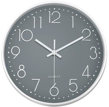 Inspired Finds Minimalist 3D Quartz Wall Clock, Silent Non Ticking Modern Cubic Home Decor gray 8 Inch