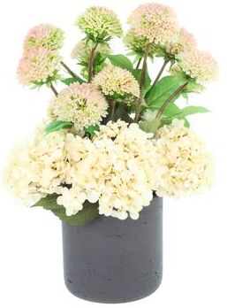 Creative Labs Dahlia and Hydrangea Arrangement in Fiberstone Pot