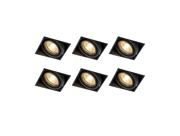 Lot de 6 spots encastrés noirs GU10 orientables sans bordure -