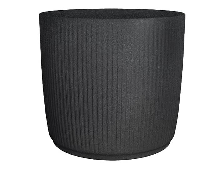 Scheurich Linetto 47 - Pot de Fleurs Rond - Noir Pierre - Fabriqué en Plastique recyclé - pour l'extérieur