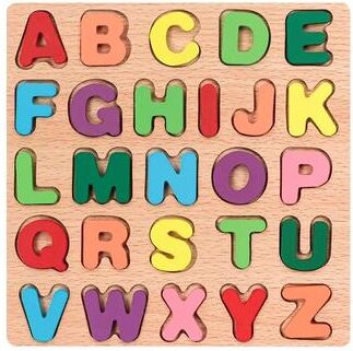 Inspire Curations Montessori Wooden Alphabet & Numbers Puzzle Board For Toddlers letters