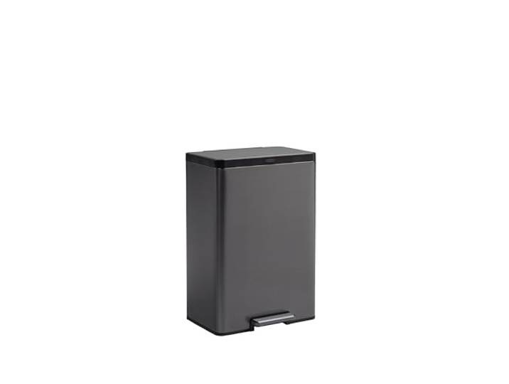 Rubbermaid Elite Dual Stream Step-On Mülleimer 39 L Anthrazit Edelstahl Abfall- und Recyclingbehälter mit Pedal und Farbtrennung Hygienisches leises Schließen für Küche und Zuhause