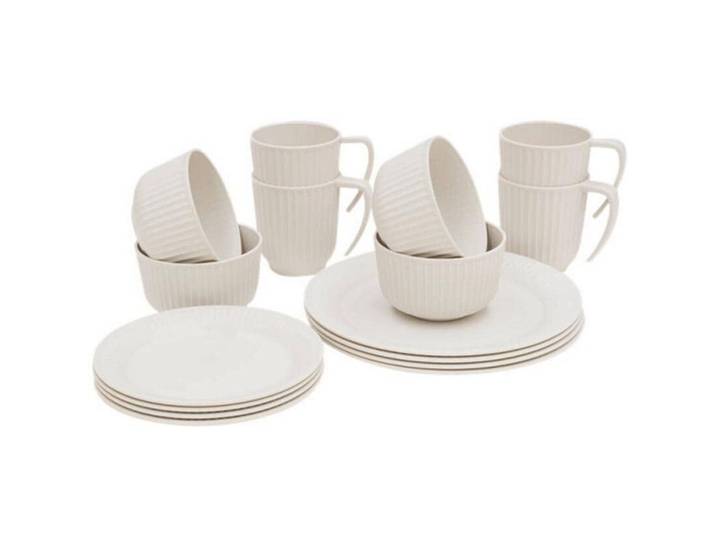 Outdoor-Geschirrset Outwell Delish 4er-Set Sandstone - Farbe: Beige - Geschirr-Set