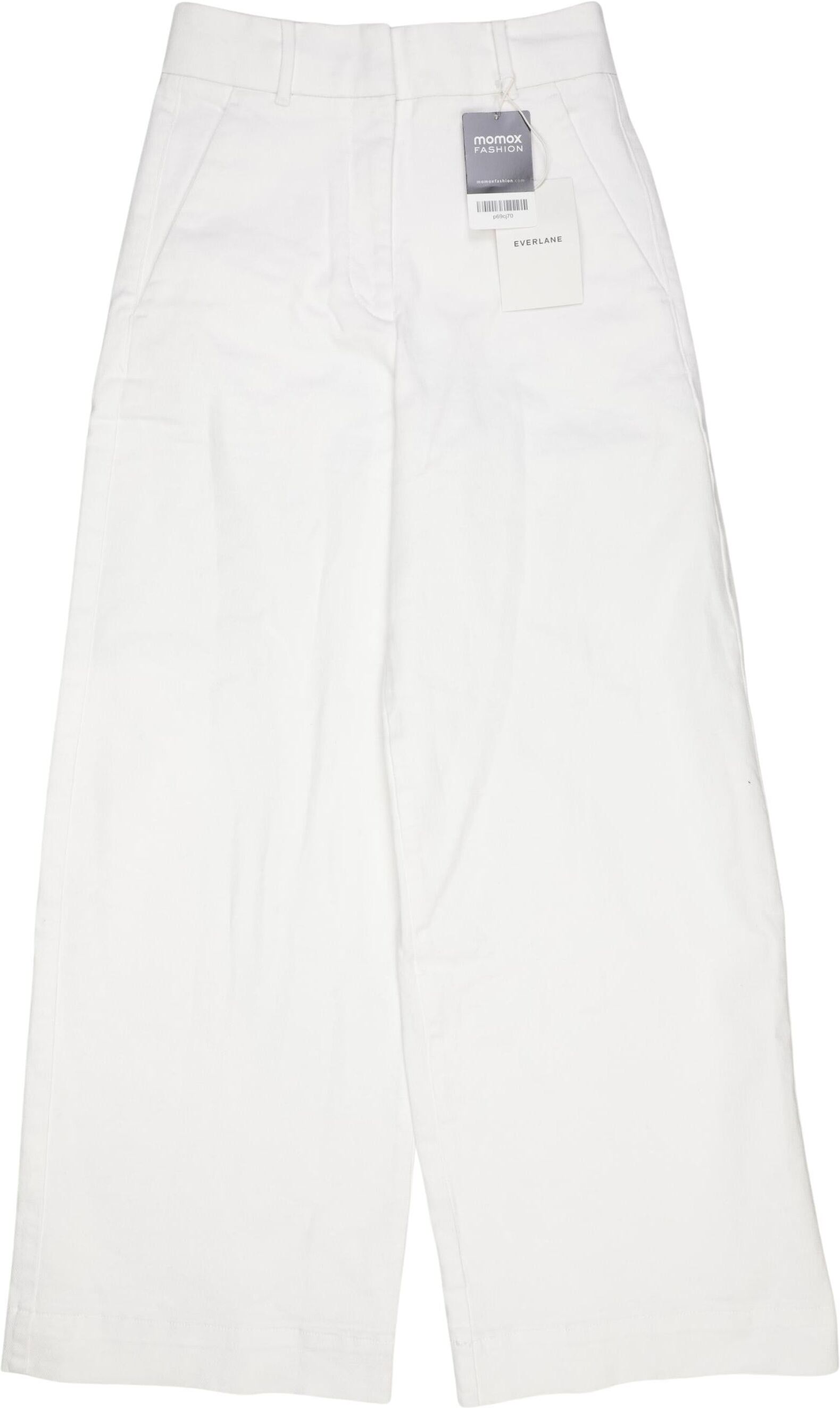 Everlane Damen Stoffhose, Weiß, Gr. 3XS (US 00), Elasthan / Baumwolle - Second Hand
