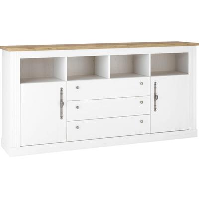 Sideboard OTTO HOME "Westminster, Schrank im Landhausstil, elegante Kommode", weiß (pinie weiß, wotan eiche), B:193cm H:96cm T:43cm, Sideboards, Sideboard